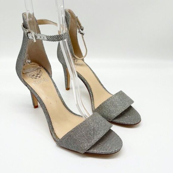 VINCE CAMUTO Court Metallic Ankle Strap Sandals - Picture 3 of 10